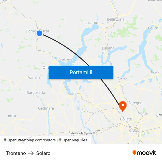 Trontano to Solaro map