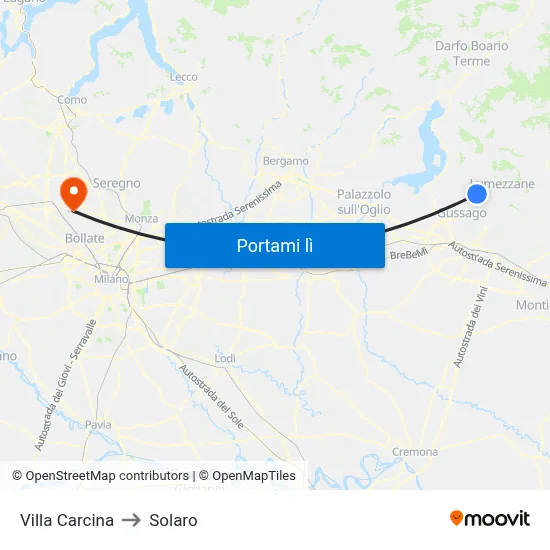 Villa Carcina to Solaro map