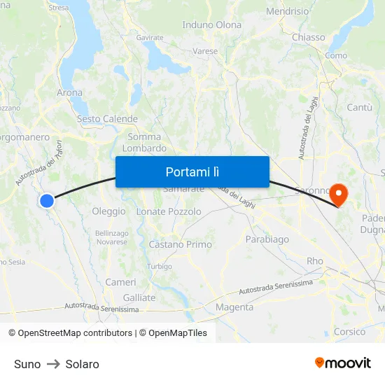 Suno to Solaro map