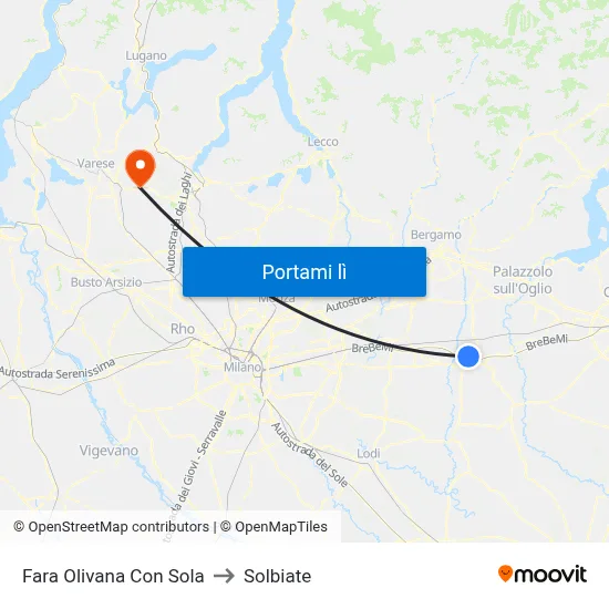 Fara Olivana Con Sola to Solbiate map