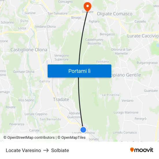 Locate Varesino to Solbiate map