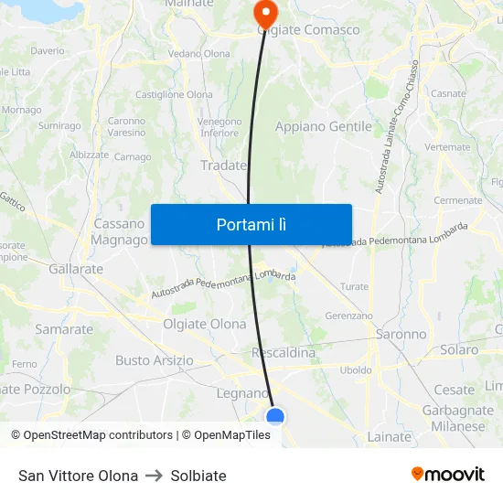San Vittore Olona to Solbiate map