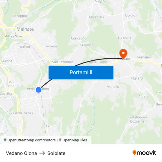Vedano Olona to Solbiate map