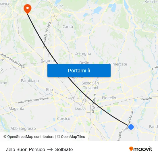 Zelo Buon Persico to Solbiate map