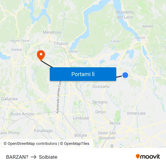 BARZAN? to Solbiate map