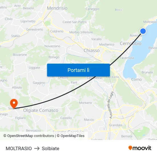 MOLTRASIO to Solbiate map