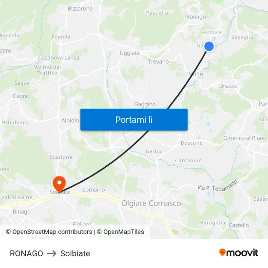 RONAGO to Solbiate map