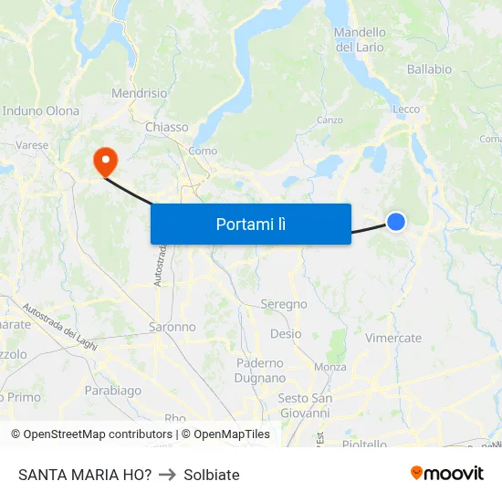 SANTA MARIA HO? to Solbiate map