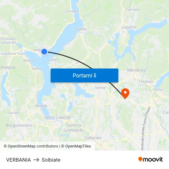 VERBANIA to Solbiate map