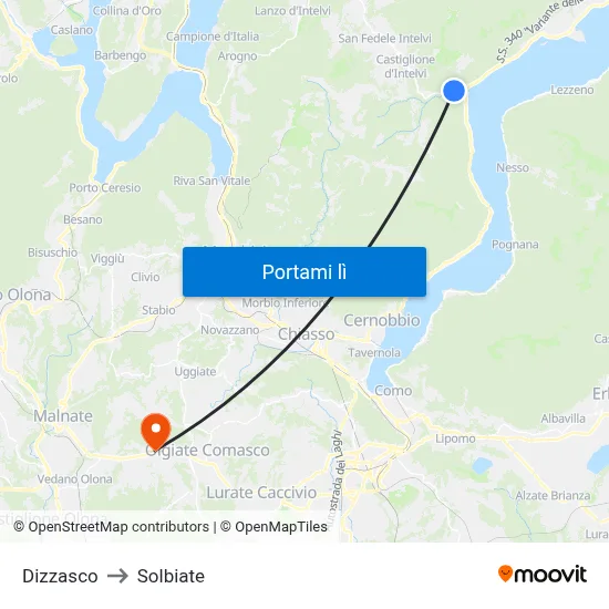 Dizzasco to Solbiate map