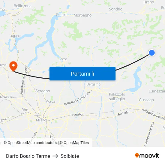 Darfo Boario Terme to Solbiate map