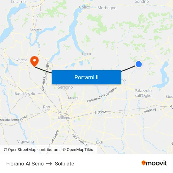 Fiorano Al Serio to Solbiate map