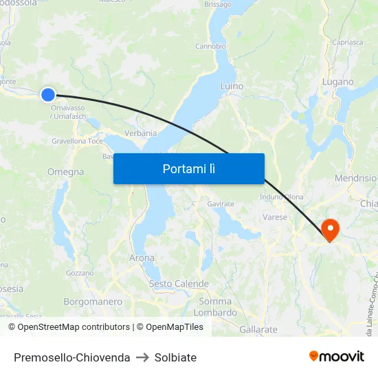 Premosello-Chiovenda to Solbiate map