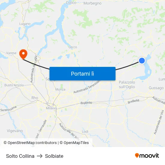 Solto Collina to Solbiate map