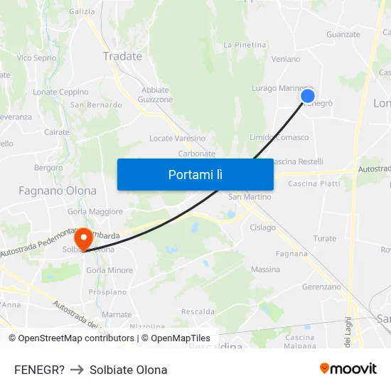FENEGR? to Solbiate Olona map