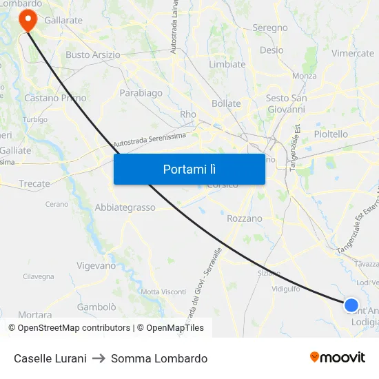 Caselle Lurani to Somma Lombardo map