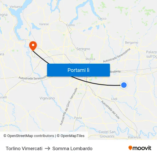 Torlino Vimercati to Somma Lombardo map