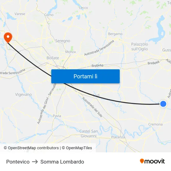 Pontevico to Somma Lombardo map