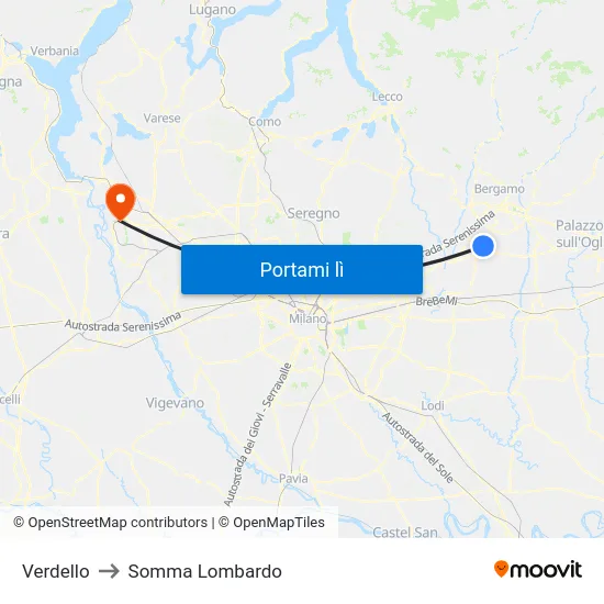 Verdello to Somma Lombardo map