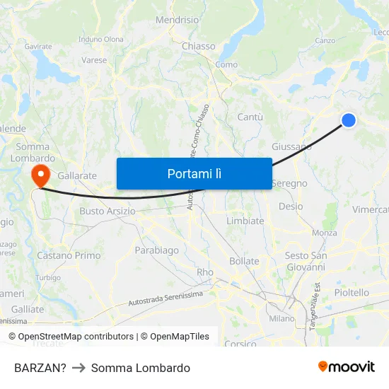 BARZAN? to Somma Lombardo map