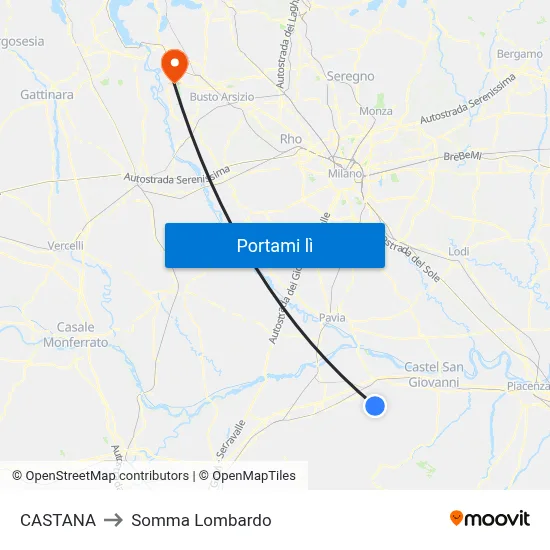 CASTANA to Somma Lombardo map