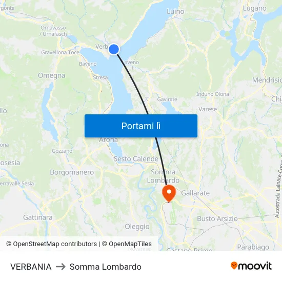 VERBANIA to Somma Lombardo map