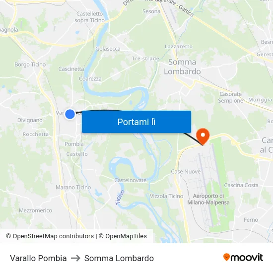 Varallo Pombia to Somma Lombardo map