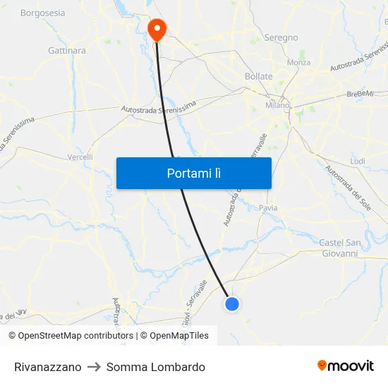 Rivanazzano to Somma Lombardo map