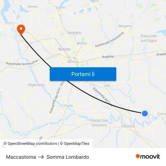 Maccastorna to Somma Lombardo map