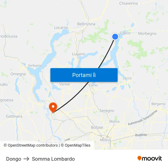 Dongo to Somma Lombardo map