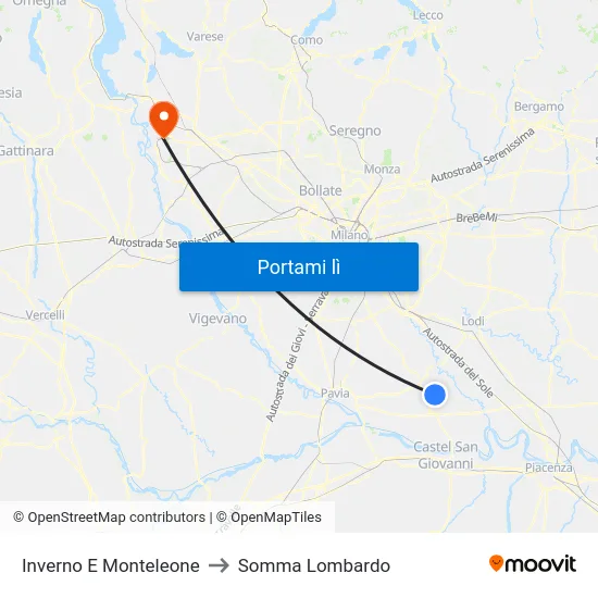 Inverno E Monteleone to Somma Lombardo map