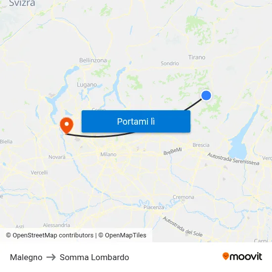 Malegno to Somma Lombardo map
