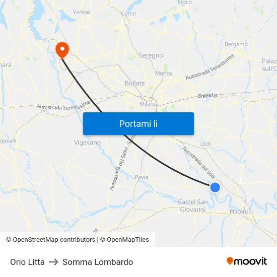 Orio Litta to Somma Lombardo map