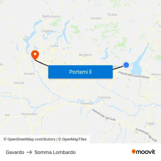 Gavardo to Somma Lombardo map