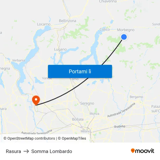 Rasura to Somma Lombardo map