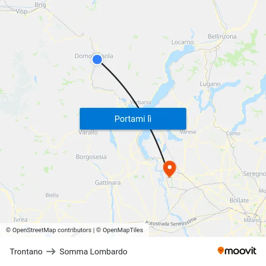Trontano to Somma Lombardo map