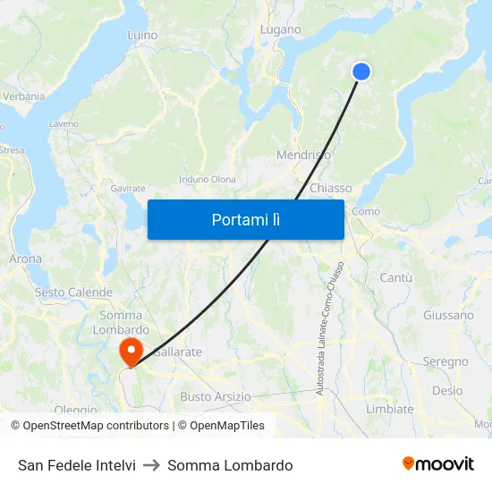 San Fedele Intelvi to Somma Lombardo map