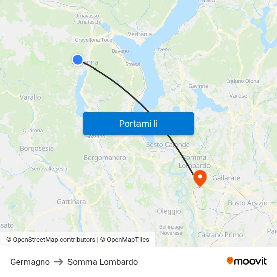 Germagno to Somma Lombardo map