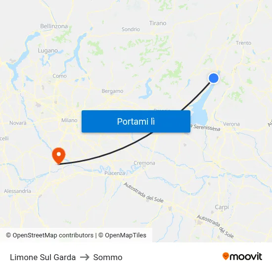 Limone Sul Garda to Sommo map