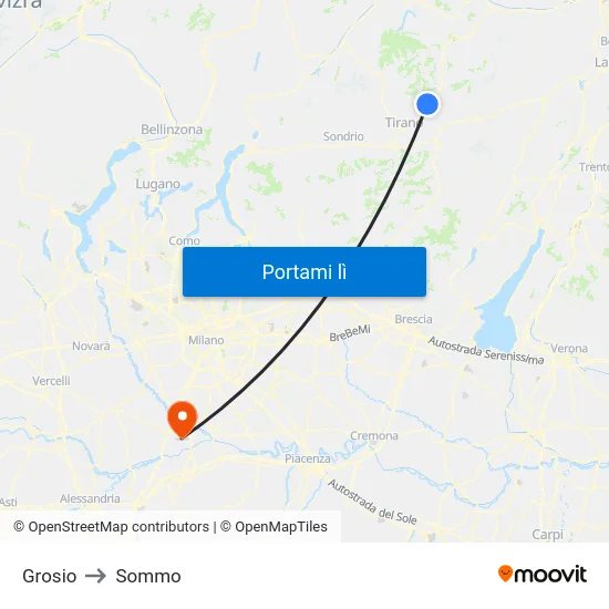 Grosio to Sommo map