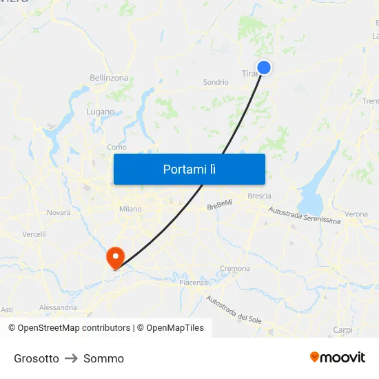 Grosotto to Sommo map