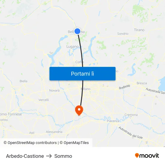 Arbedo-Castione to Sommo map