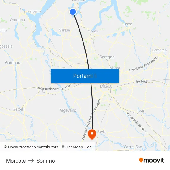 Morcote to Sommo map