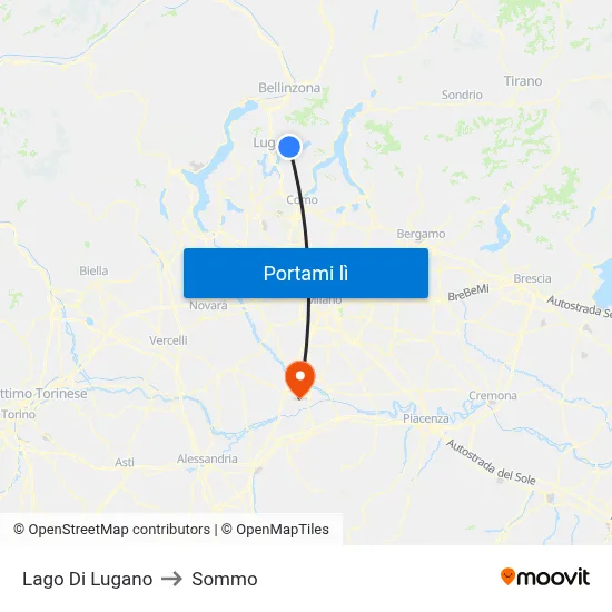 Lago Di Lugano to Sommo map