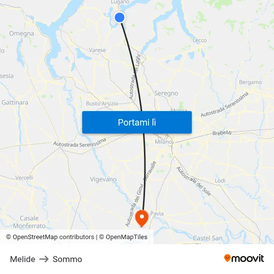 Melide to Sommo map