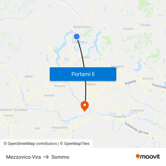 Mezzovico-Vira to Sommo map
