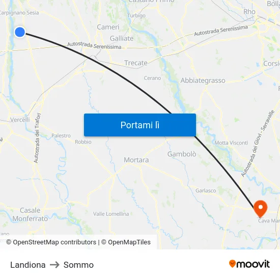 Landiona to Sommo map