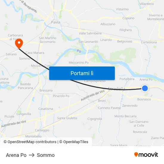 Arena Po to Sommo map