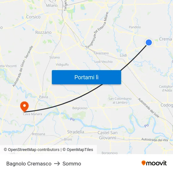 Bagnolo Cremasco to Sommo map