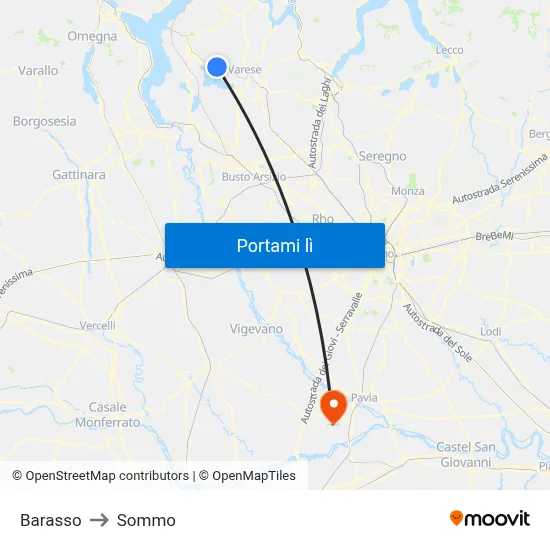Barasso to Sommo map